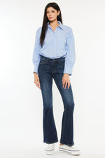 Kancan Mid Rise Flare Jeans – Dark Stone Wash - The Elevated Hippie