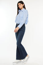 Kancan Mid Rise Flare Jeans – Dark Stone Wash - The Elevated Hippie