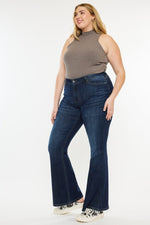 Kancan Mid Rise Flare Jeans – Dark Stone Wash - The Elevated Hippie