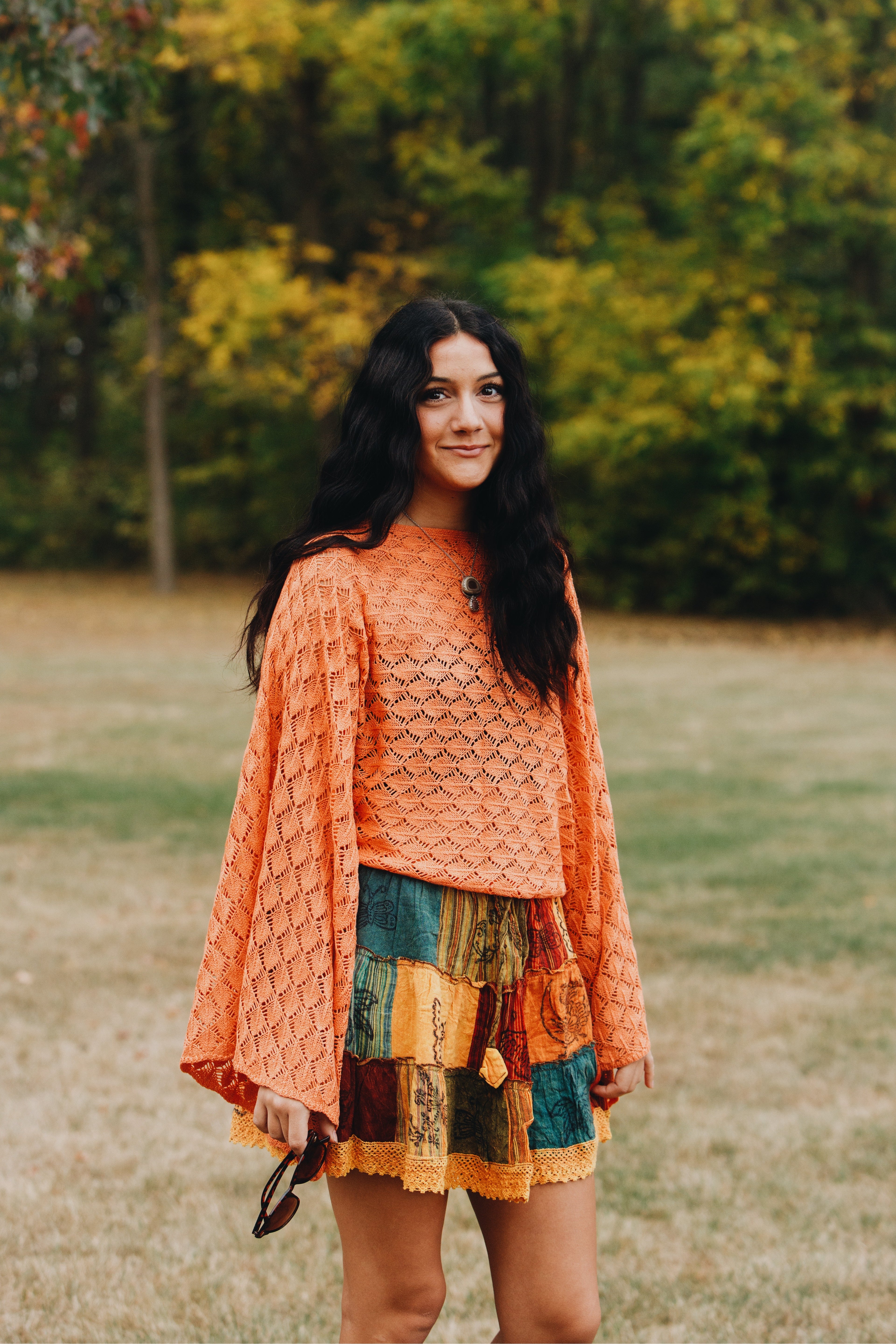 Patchwork Flowy Mini Skirt with Pockets - The Elevated Hippie