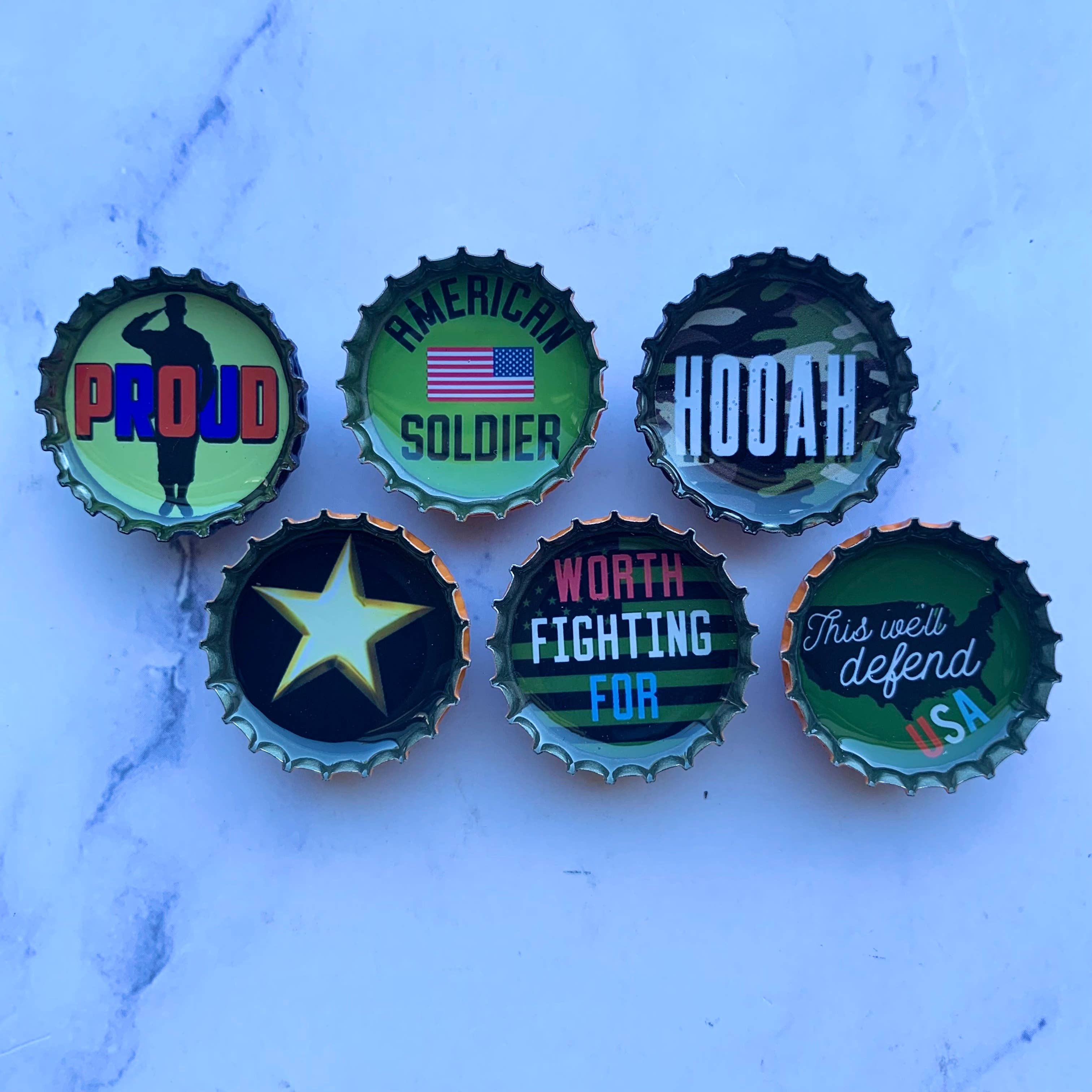 Army Military Magnets - Handmade & Eco-friendly decor - The Elevated Hippie