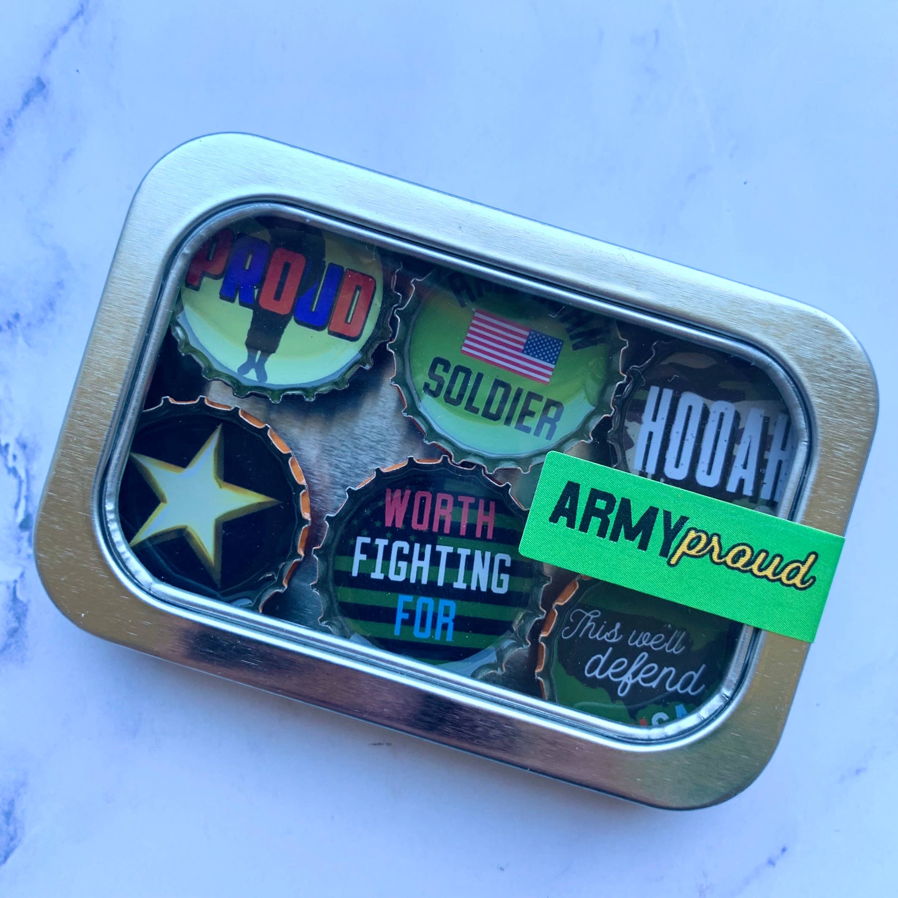 Army Military Magnets - Handmade & Eco-friendly decor - The Elevated Hippie
