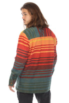 Ombre Striped Zipper Shirt Jacket - The Elevated Hippie