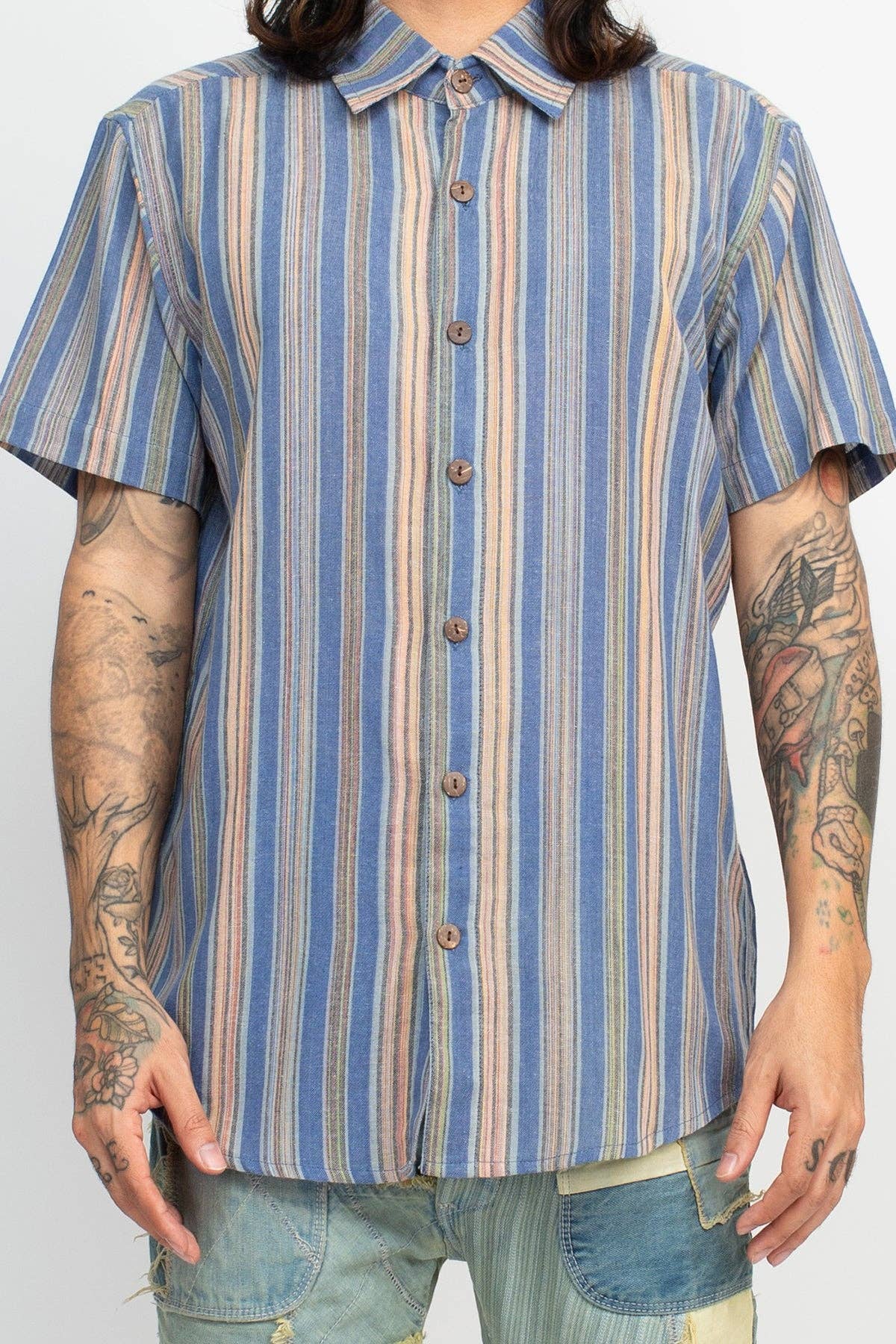 Vintage Striped Botton Down Shirt - The Elevated Hippie