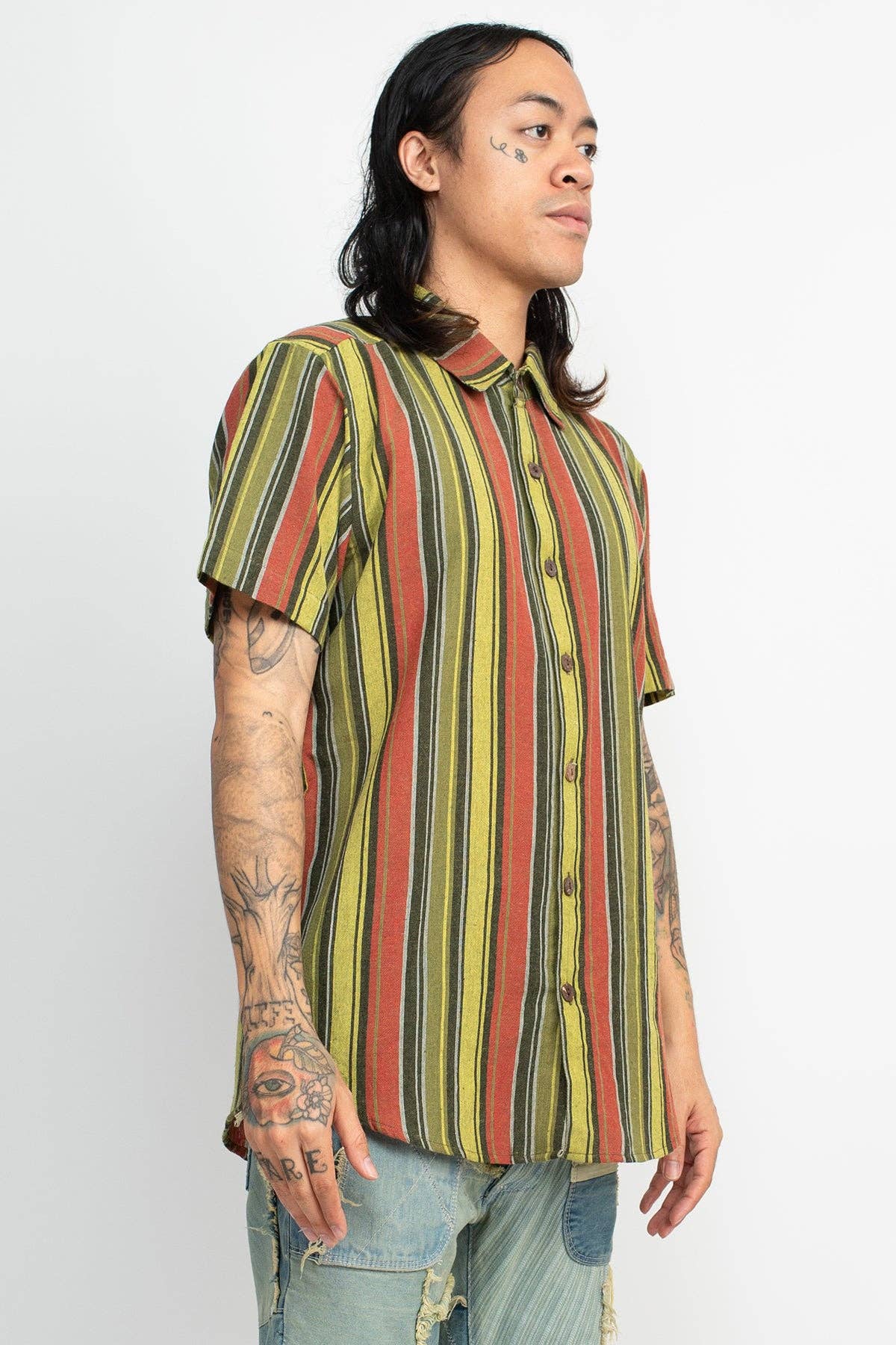 Vintage Striped Botton Down Shirt - The Elevated Hippie