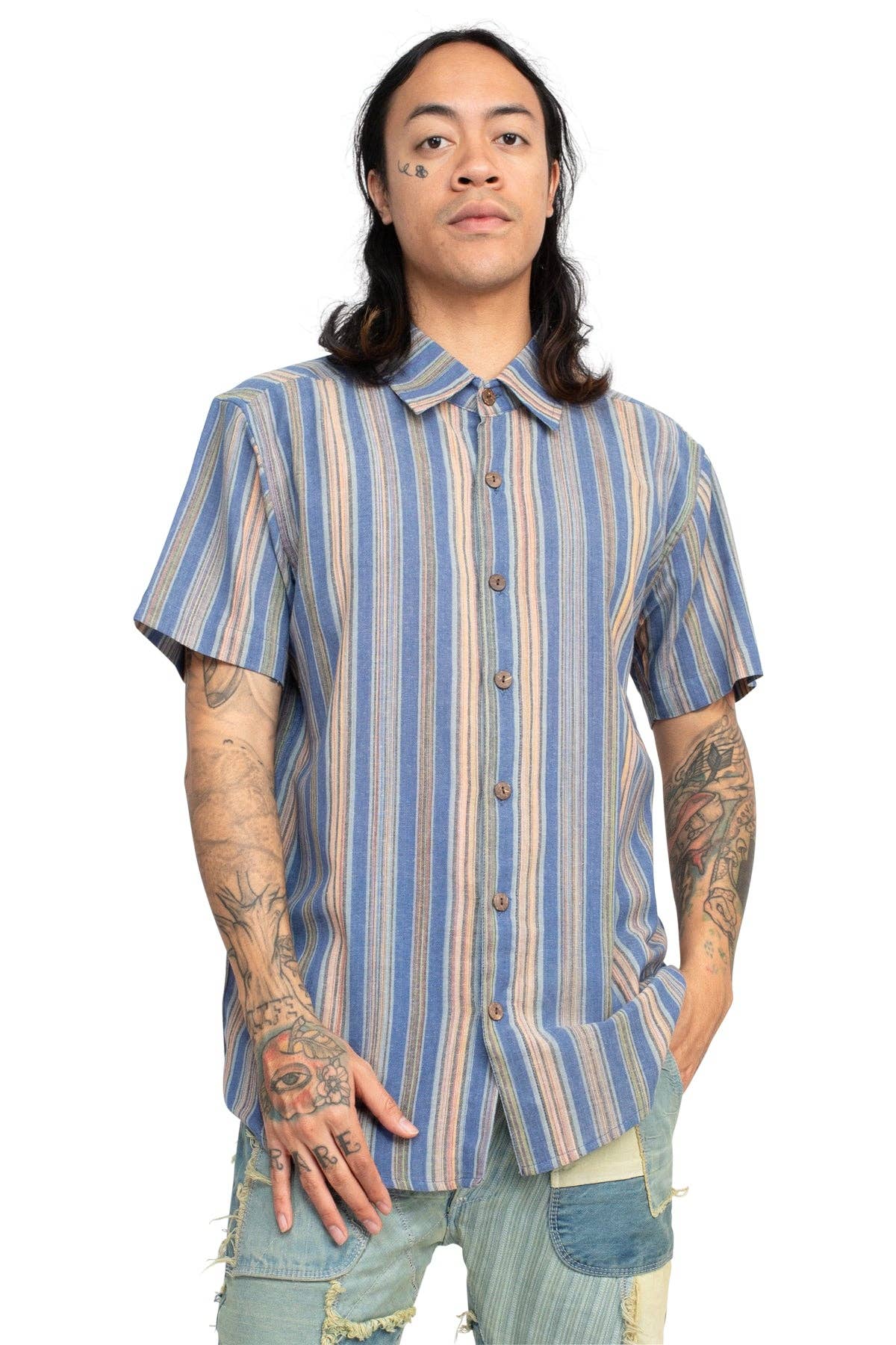 Vintage Striped Botton Down Shirt - The Elevated Hippie