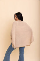 Cozy Contrast Collar Knit Wrap – Perfect for Fall Layering - The Elevated Hippie