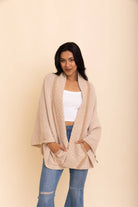 Cozy Contrast Collar Knit Wrap – Perfect for Fall Layering - The Elevated Hippie