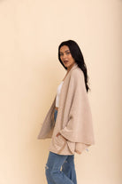 Cozy Contrast Collar Knit Wrap – Perfect for Fall Layering - The Elevated Hippie