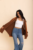 Cozy Contrast Collar Knit Wrap – Perfect for Fall Layering - The Elevated Hippie