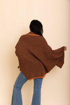 Cozy Contrast Collar Knit Wrap – Perfect for Fall Layering - The Elevated Hippie