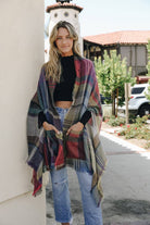 Multicolor Plaid Pocket Ruana - All Time Fall Favorite 🍁 - The Elevated Hippie