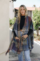Multicolor Plaid Pocket Ruana - All Time Fall Favorite 🍁 - The Elevated Hippie