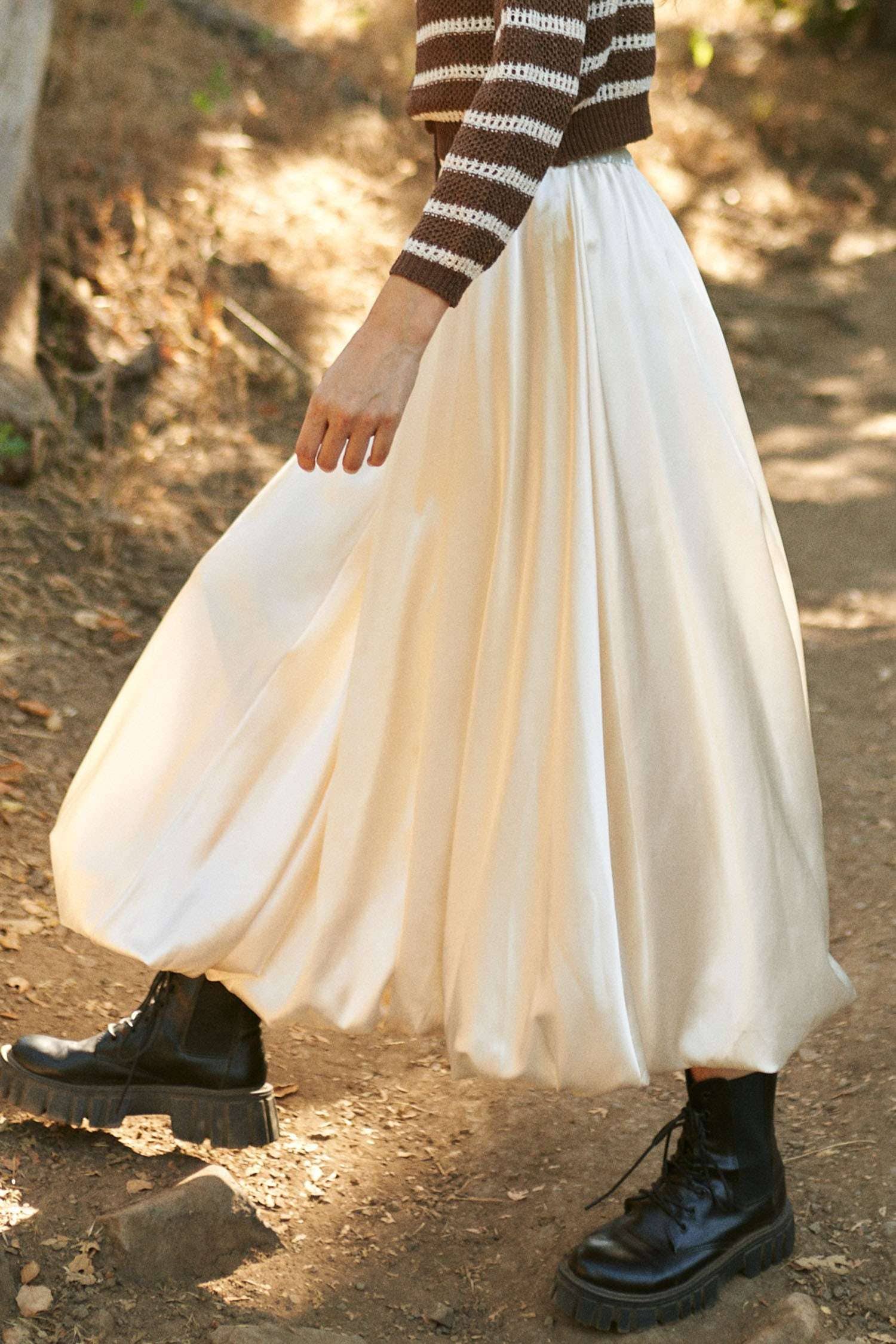 Solid Satin Skirt - The Elevated Hippie