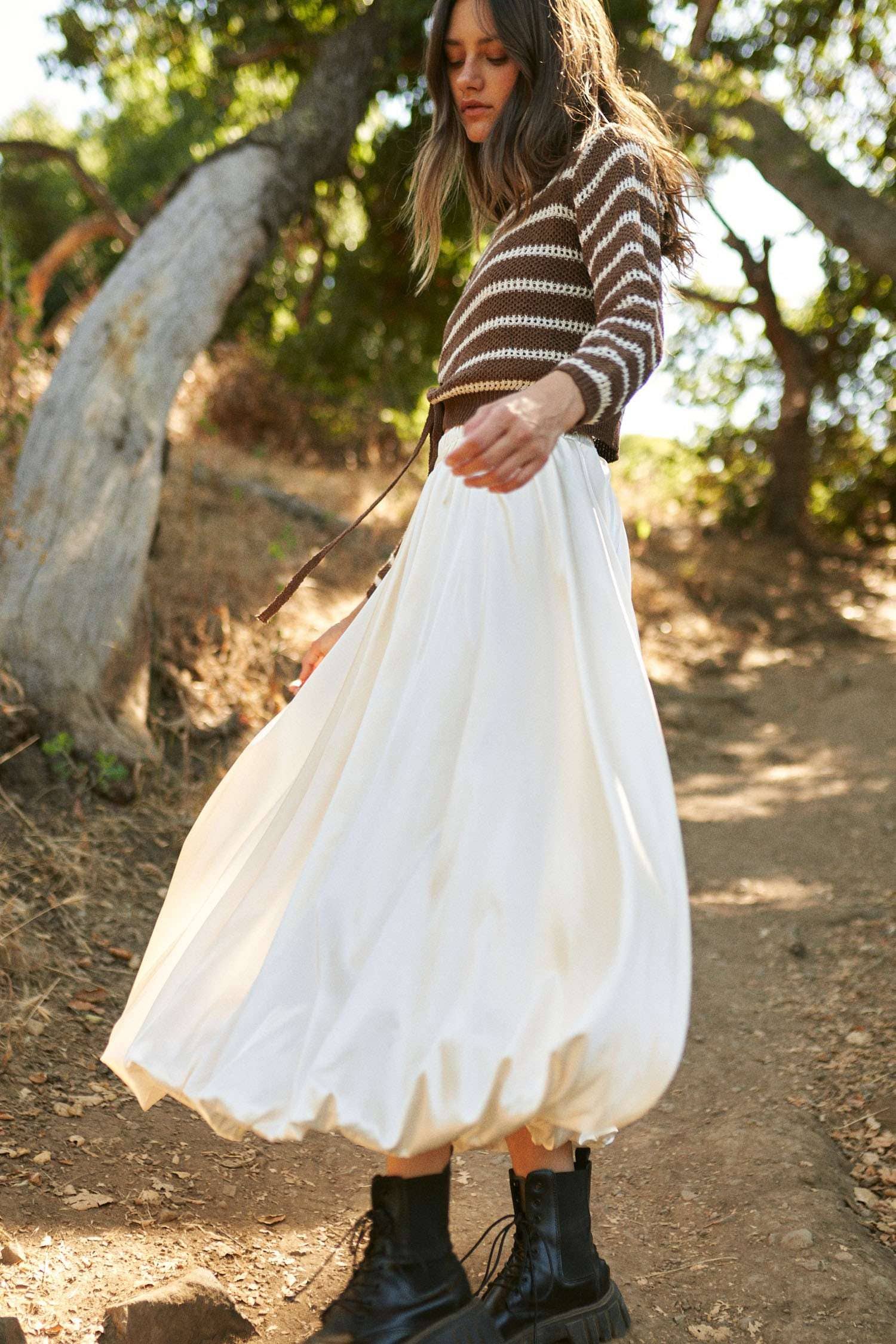 Solid Satin Skirt - The Elevated Hippie