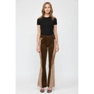 HIGH RISE FLARE CORDUROY with BLOCKING DETAIL - The Elevated Hippie