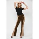HIGH RISE FLARE CORDUROY with BLOCKING DETAIL - The Elevated Hippie