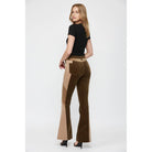 HIGH RISE FLARE CORDUROY with BLOCKING DETAIL - The Elevated Hippie