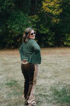 HIGH RISE FLARE CORDUROY with BLOCKING DETAIL - The Elevated Hippie