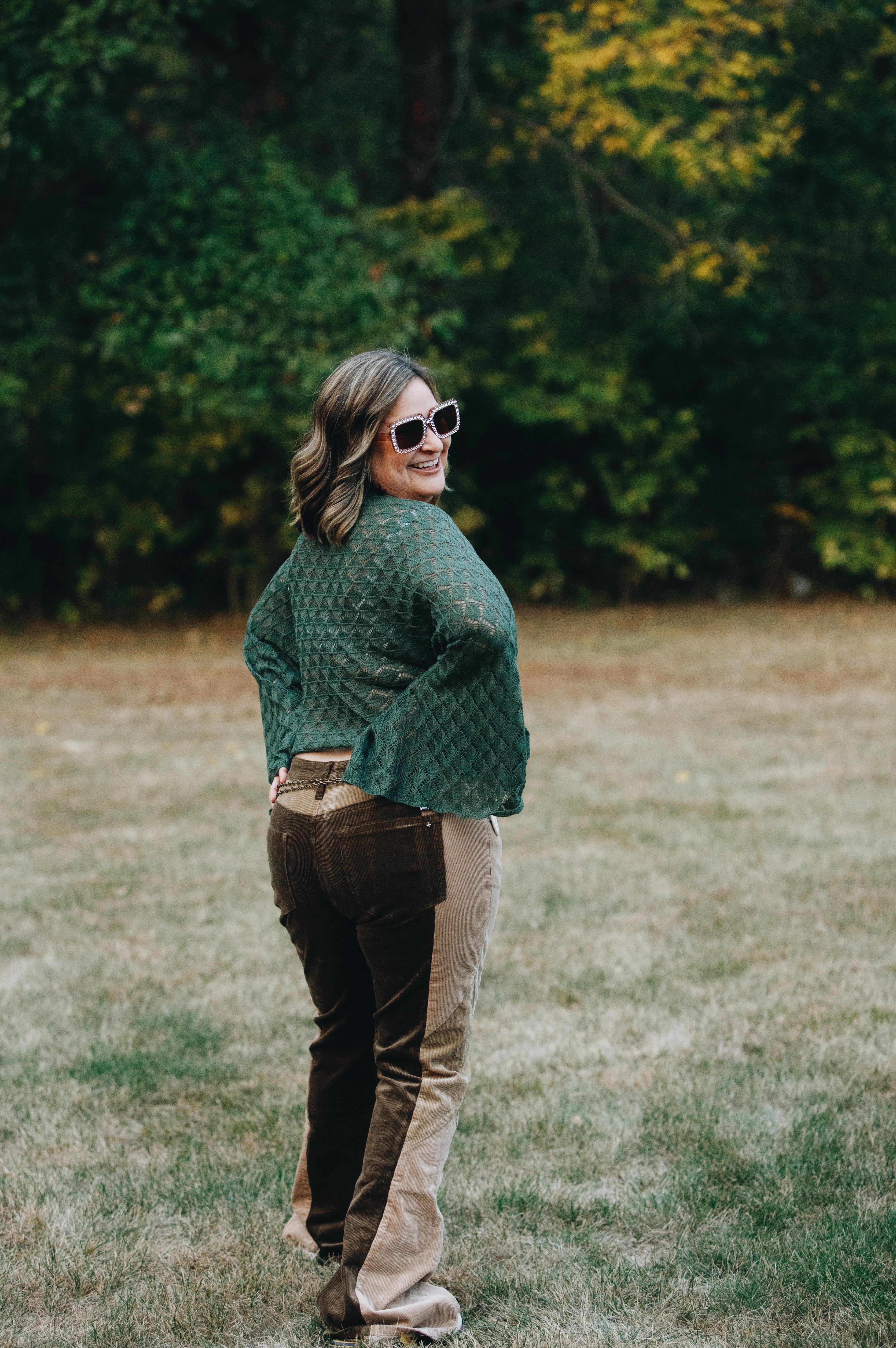 HIGH RISE FLARE CORDUROY with BLOCKING DETAIL - The Elevated Hippie