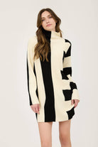 TWO TONE STRIPED MINI DRESS - The Elevated Hippie