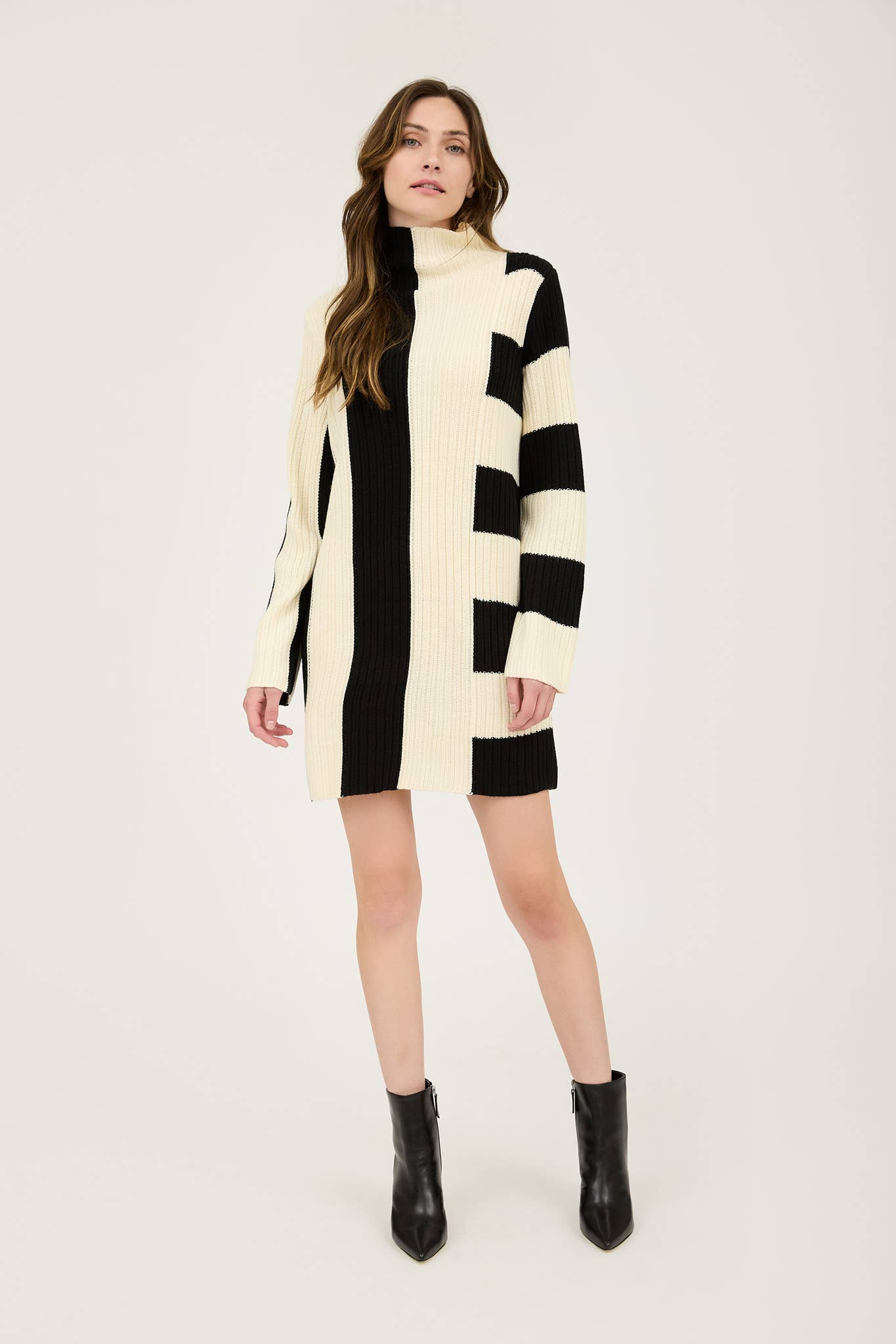 TWO TONE STRIPED MINI DRESS - The Elevated Hippie