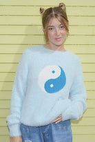 Ying Yang Fuzzy Sweater - The Elevated Hippie