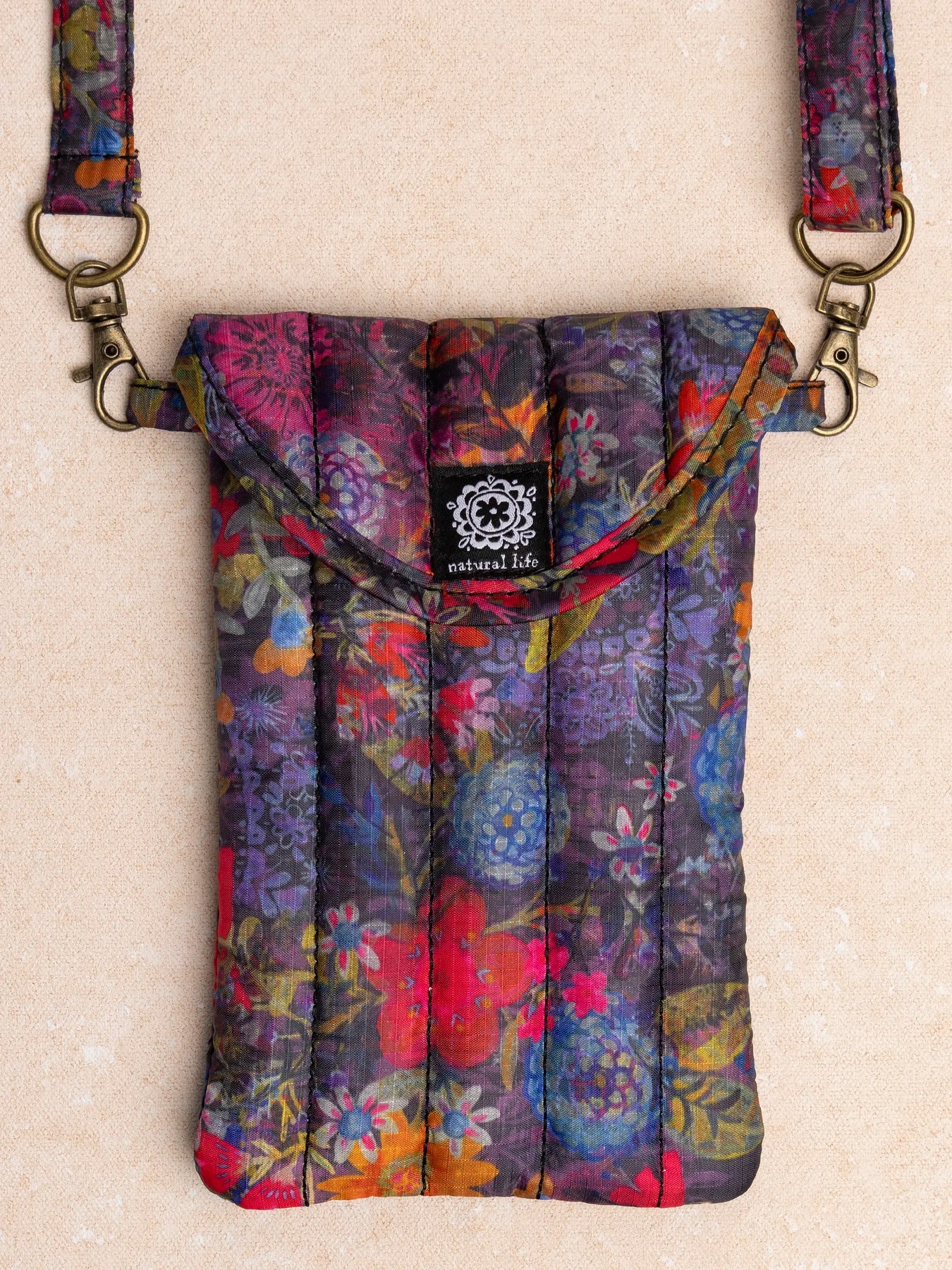 Natural Life Puffy Dark Garden Phone Pouch - The Elevated Hippie