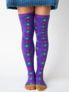 Natural Life The Knee Cozy Socks Indigo Flo - The Elevated Hippie