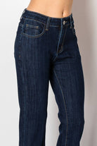 Flare leg cut dark denim jeans - The Elevated Hippie
