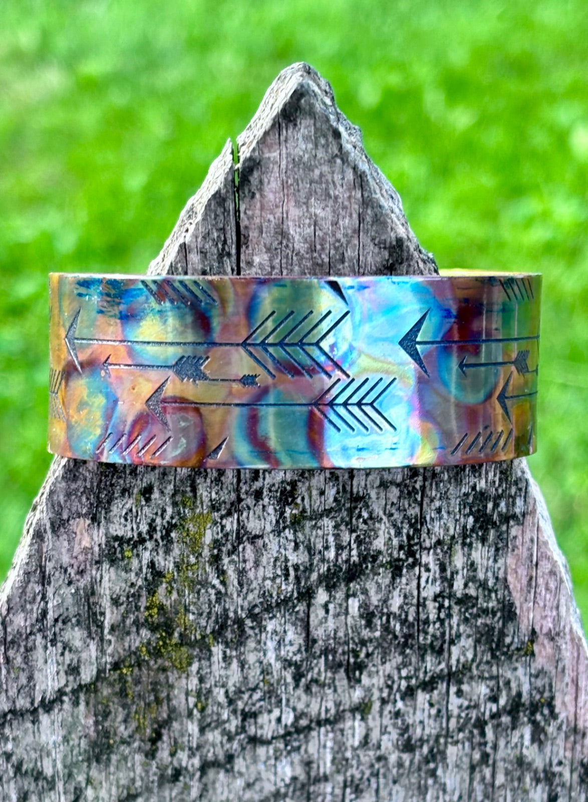 1" Men's Fire Painted Copper Bracelet
