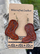 Cowboy Boot Leather Earring