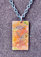 Close-up of fire-painted copper texture and color variation