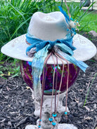 Side view of dandelion vegan suede rancher hat