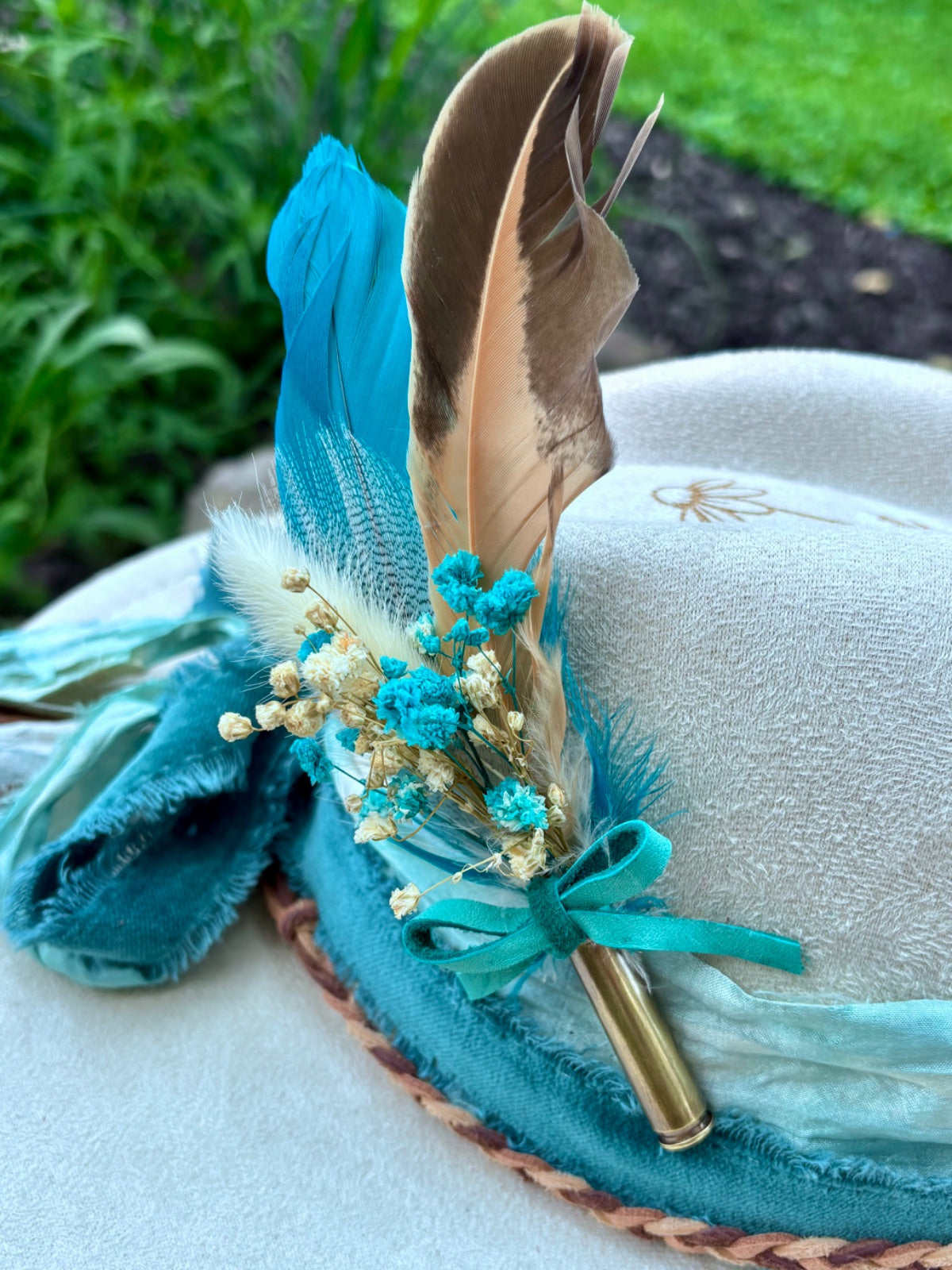 Dandelion vegan suede rancher hat worn, styled shot