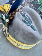 Layered hatband detail on cactus rancher hat