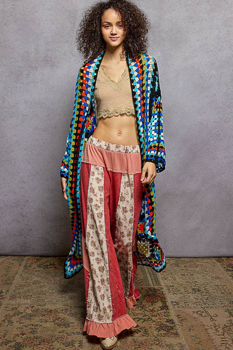 Long Sleeve Various Colors Crochet Cardigan - The Elevated Hippie