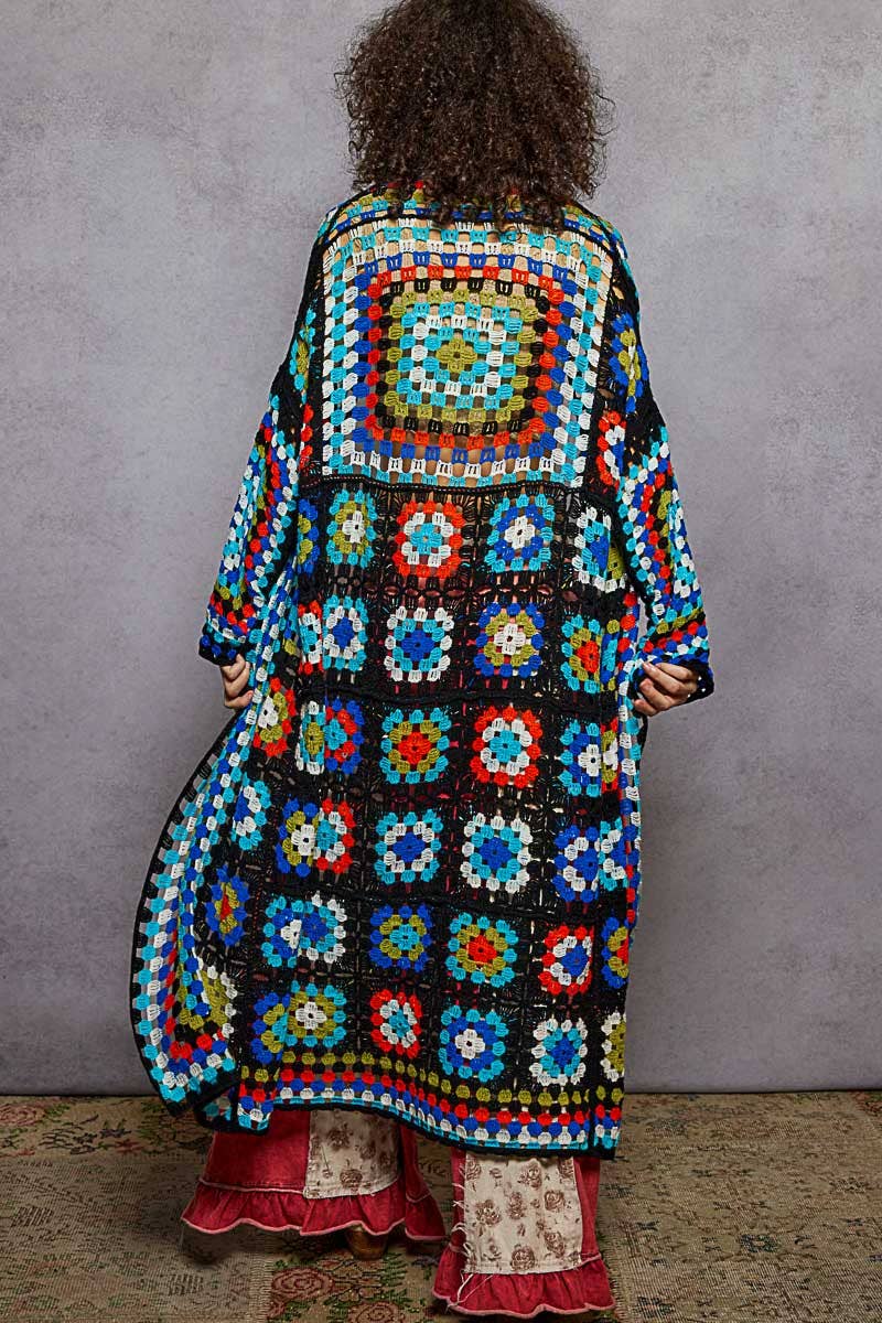 Long Sleeve Various Colors Crochet Cardigan - The Elevated Hippie