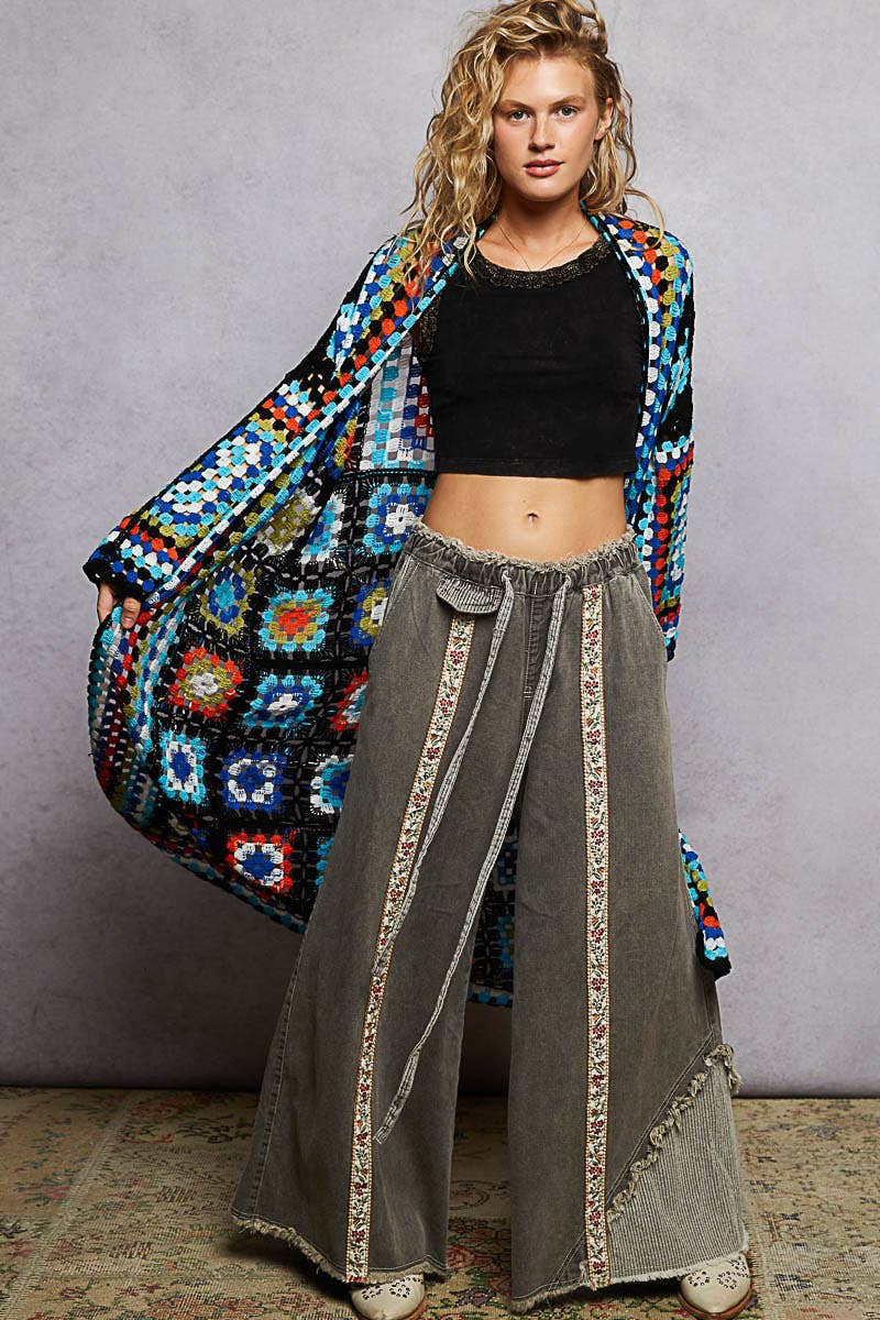 Long Sleeve Various Colors Crochet Cardigan - The Elevated Hippie