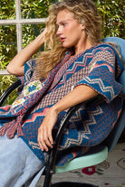 Sleeveless Poncho Paisley Sweater Aztec Hooded Cardigan - The Elevated Hippie
