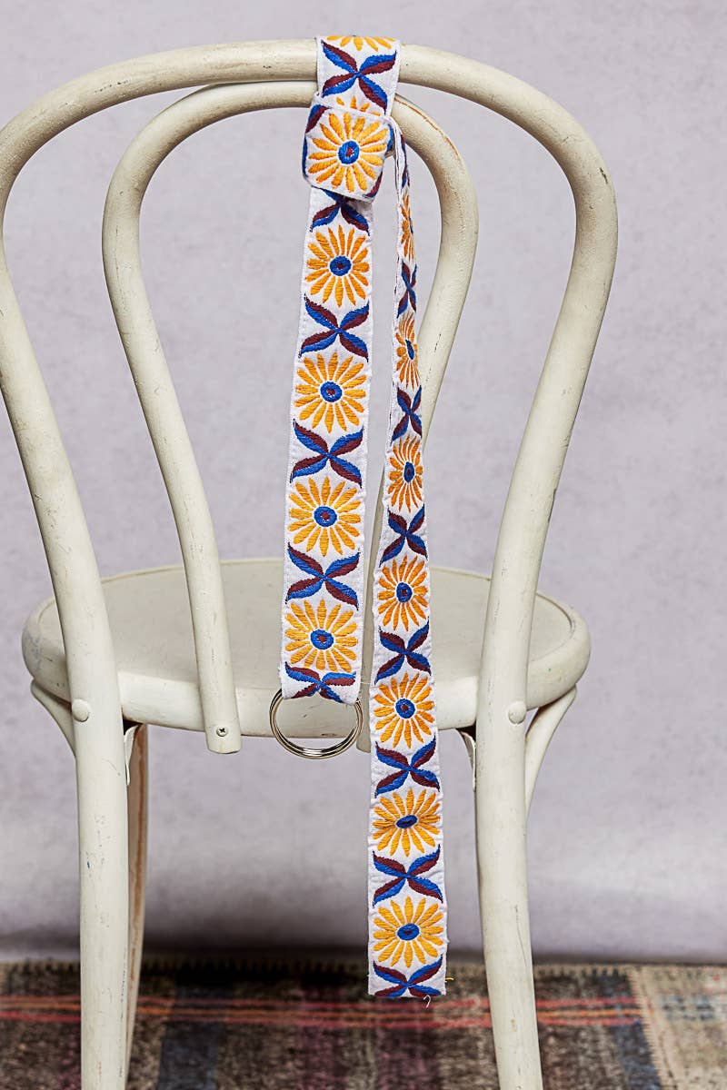 Boho Floral Embroidery Waist Belt - The Elevated Hippie