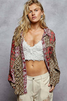 Vintage washed long sleeve button down plaid woven shirt - The Elevated Hippie