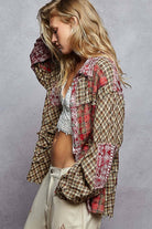 Vintage washed long sleeve button down plaid woven shirt - The Elevated Hippie