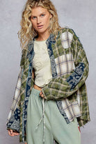 Vintage washed long sleeve button down plaid woven shirt - The Elevated Hippie