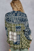 Vintage washed long sleeve button down plaid woven shirt - The Elevated Hippie