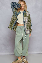 Vintage washed long sleeve button down plaid woven shirt - The Elevated Hippie