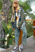 Vintage washed long sleeve button down plaid woven shirt - The Elevated Hippie