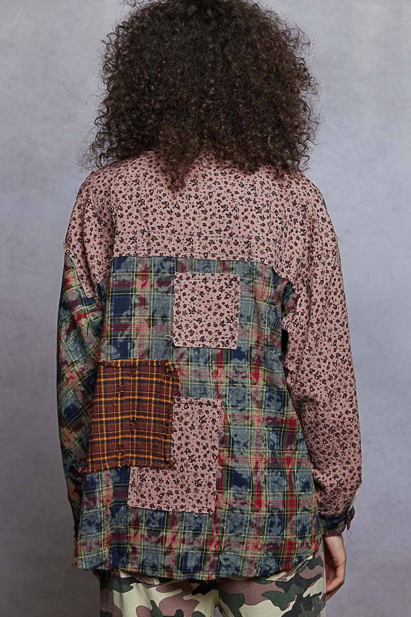 Vintage washed long sleeve button down plaid woven shirt - The Elevated Hippie