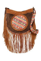 Fern Vegan Suede Crossbody Bag Cognac - The Elevated Hippie