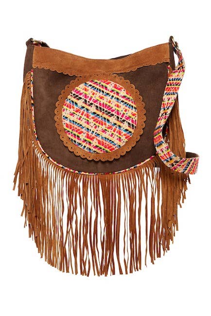 Fern Vegan Suede Crossbody Bag Cognac - The Elevated Hippie
